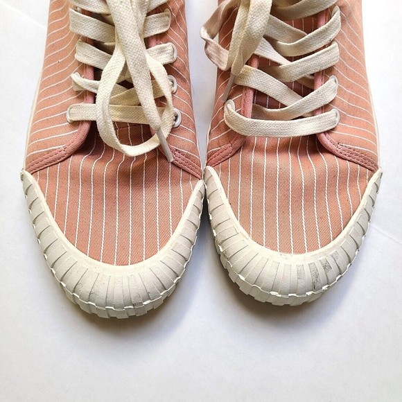 Good News Shoes Hurler Canvas Stripe Hi-tops Unisex Sustainable Sneakers UK 11 - Picture 3 of 8